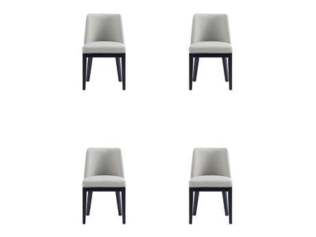 Gansevoort Faux Leather Dining Chair in Stone Grey (set of 4) by Manhattan Comfort at Eve Furniture