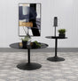 Ganso Black 2-Piece Round Glass Top Coffee and End Table Set by Coaster at Eve Furniture