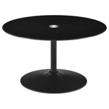 Ganso Black 3-Piece Round Glass Top Coffee and End Table Set by Coaster at Eve Furniture