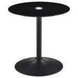Ganso Black Round Metal End Table with Tempered Glass Top by Coaster at Eve Furniture