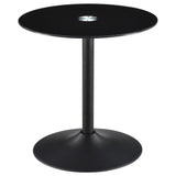Ganso Black Round Metal End Table with Tempered Glass Top by Coaster at Eve Furniture