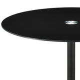 Ganso Black Round Metal End Table with Tempered Glass Top by Coaster at Eve Furniture