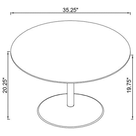 Ganso Round Metal Coffee Table with Tempered Glass Top Black by Coaster at Eve Furniture