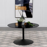 Ganso Round Metal Coffee Table with Tempered Glass Top Black by Coaster at Eve Furniture