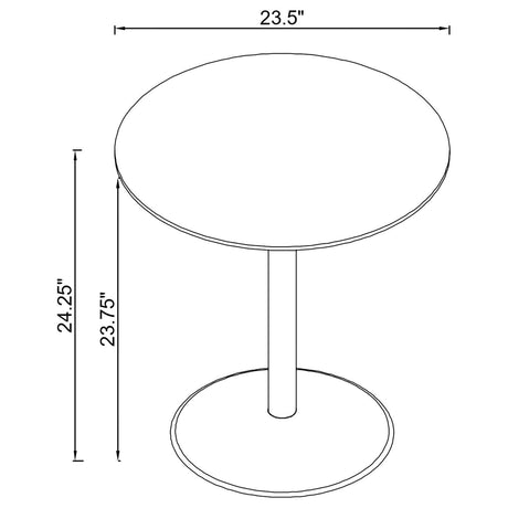 Ganso Black Round Metal End Table with Tempered Glass Top by Coaster at Eve Furniture