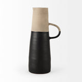 Garand Large Two-Toned Black/Natural Ceramic Jug by Mercana at Eve Furniture