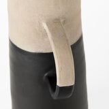 Garand Large Two-Toned Black/Natural Ceramic Jug by Mercana at Eve Furniture