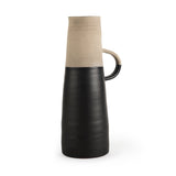 Garand Large Two-Toned Black/Natural Ceramic Jug by Mercana at Eve Furniture