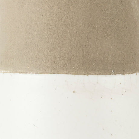 Garand Large Two-Toned White Natural Ceramic Jug by Mercana at Eve Furniture