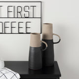 Garand Medium Two-Toned Black/Natural Ceramic Jug by Mercana at Eve Furniture