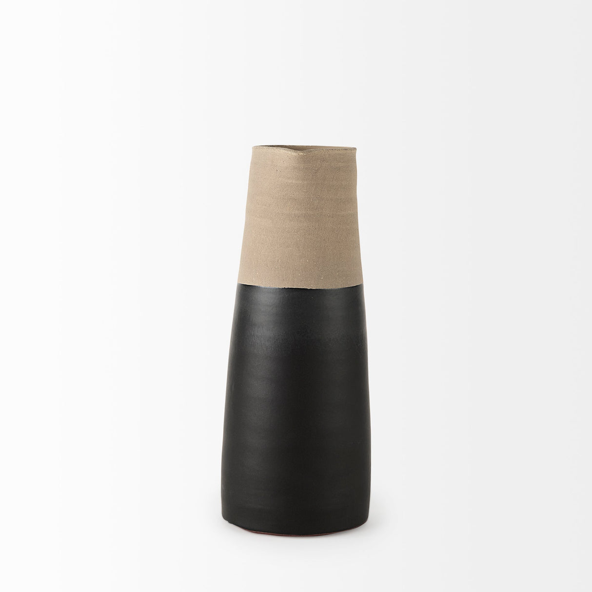 Garand Medium Two-Toned Black/Natural Ceramic Jug by Mercana at Eve Furniture