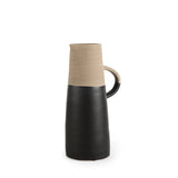 Garand Medium Two-Toned Black/Natural Ceramic Jug by Mercana at Eve Furniture