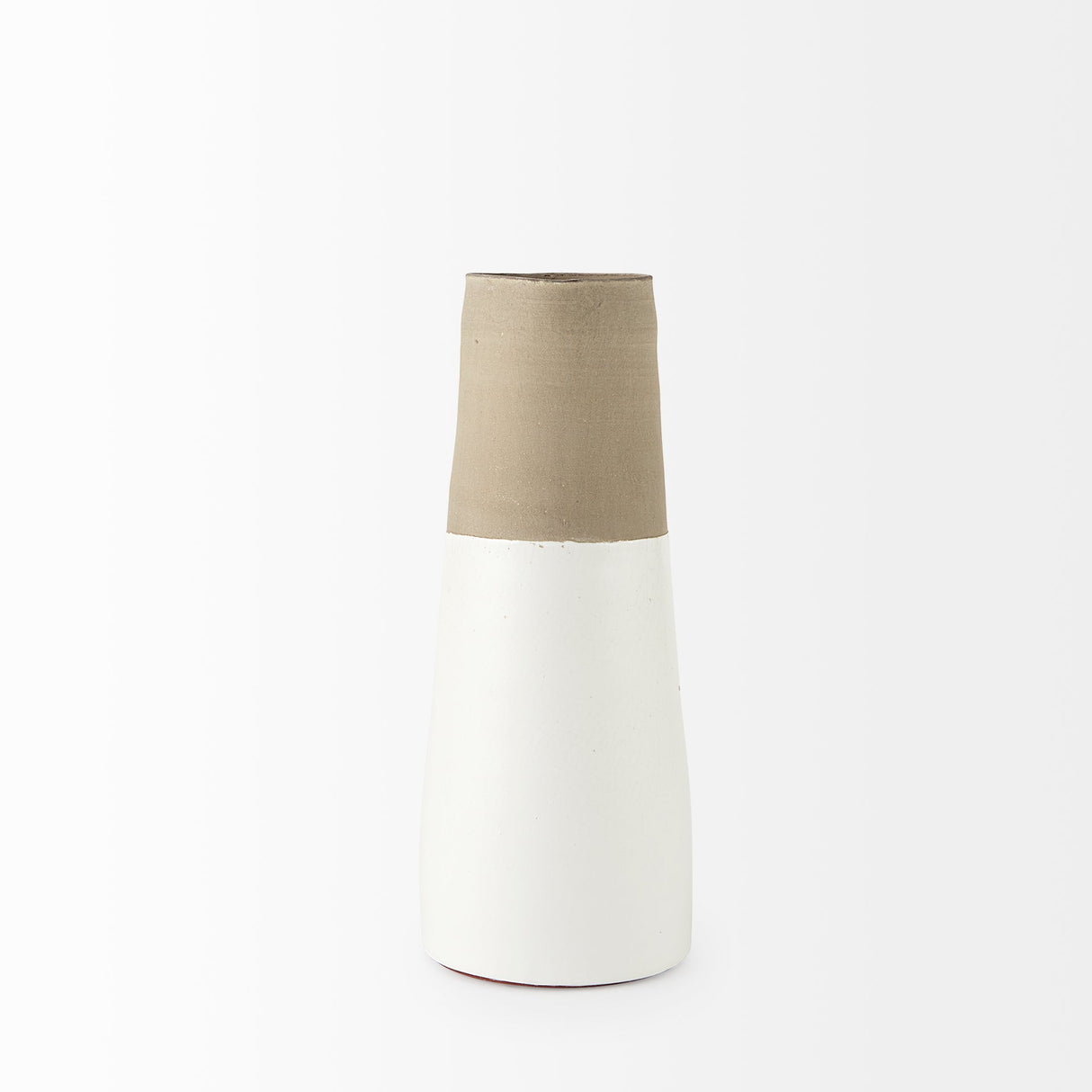 Garand Medium Two-Toned White Natural Ceramic Jug by Mercana at Eve Furniture