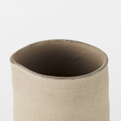 Garand Medium Two-Toned White Natural Ceramic Jug by Mercana at Eve Furniture