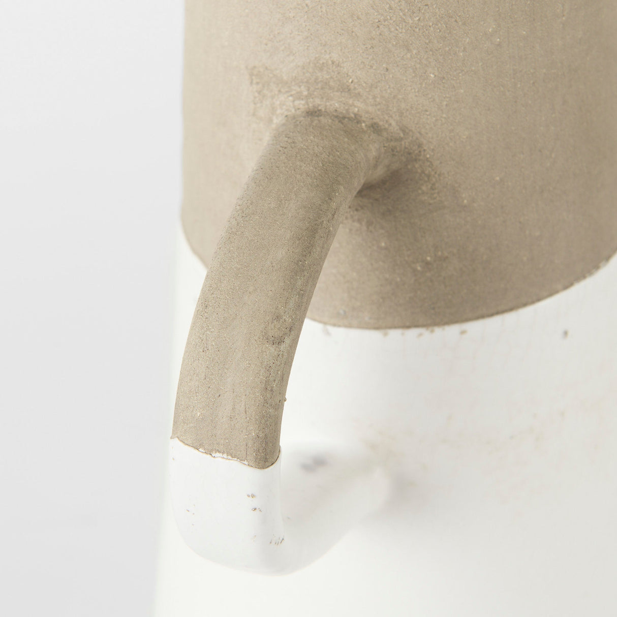Garand Medium Two-Toned White Natural Ceramic Jug by Mercana at Eve Furniture