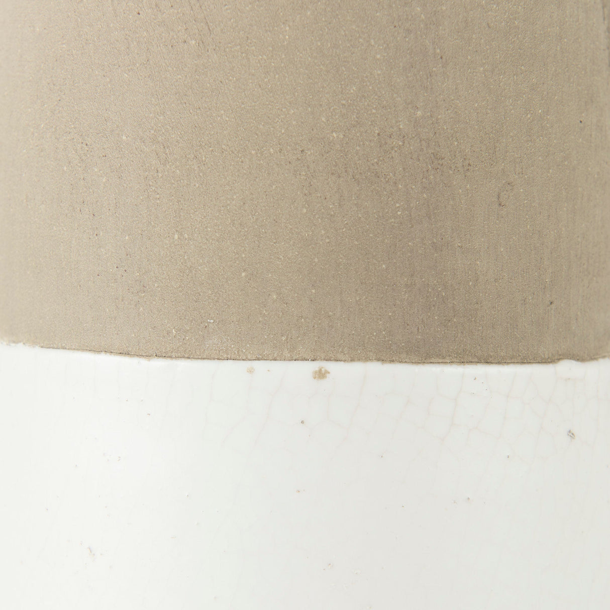 Garand Medium Two-Toned White Natural Ceramic Jug by Mercana at Eve Furniture