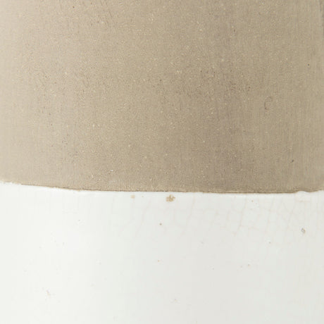 Garand Medium Two-Toned White Natural Ceramic Jug by Mercana at Eve Furniture
