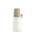 Garand Medium Two-Toned White Natural Ceramic Jug by Mercana at Eve Furniture