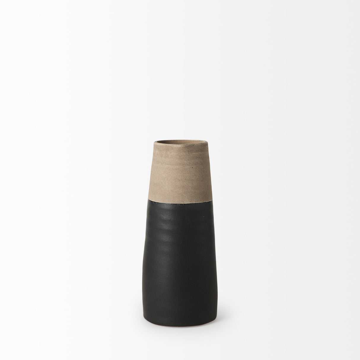 Garand Small Two-Toned Black/Natural Ceramic Jug by Mercana at Eve Furniture