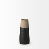 Garand Small Two-Toned Black/Natural Ceramic Jug by Mercana at Eve Furniture