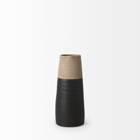 Garand Small Two-Toned Black/Natural Ceramic Jug by Mercana at Eve Furniture
