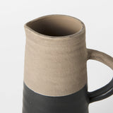 Garand Small Two-Toned Black/Natural Ceramic Jug by Mercana at Eve Furniture