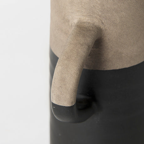 Garand Small Two-Toned Black/Natural Ceramic Jug by Mercana at Eve Furniture