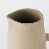 Garand Small Two-Toned White Natural Ceramic Jug by Mercana at Eve Furniture