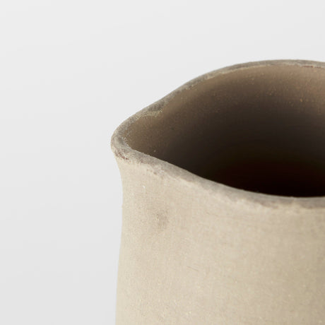 Garand Small Two-Toned White Natural Ceramic Jug by Mercana at Eve Furniture