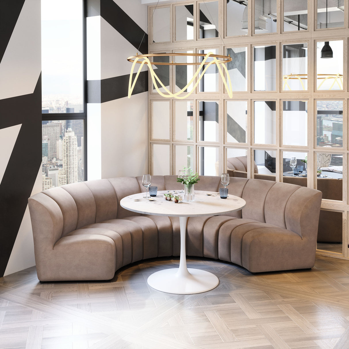Garbi Beige Modular Sectional by Zuomod at Eve Furniture