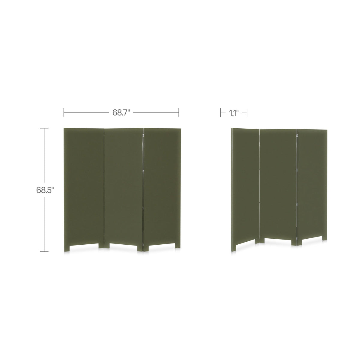 Garbo Deep Olive Lacquer Screen by MOES at Eve Furniture