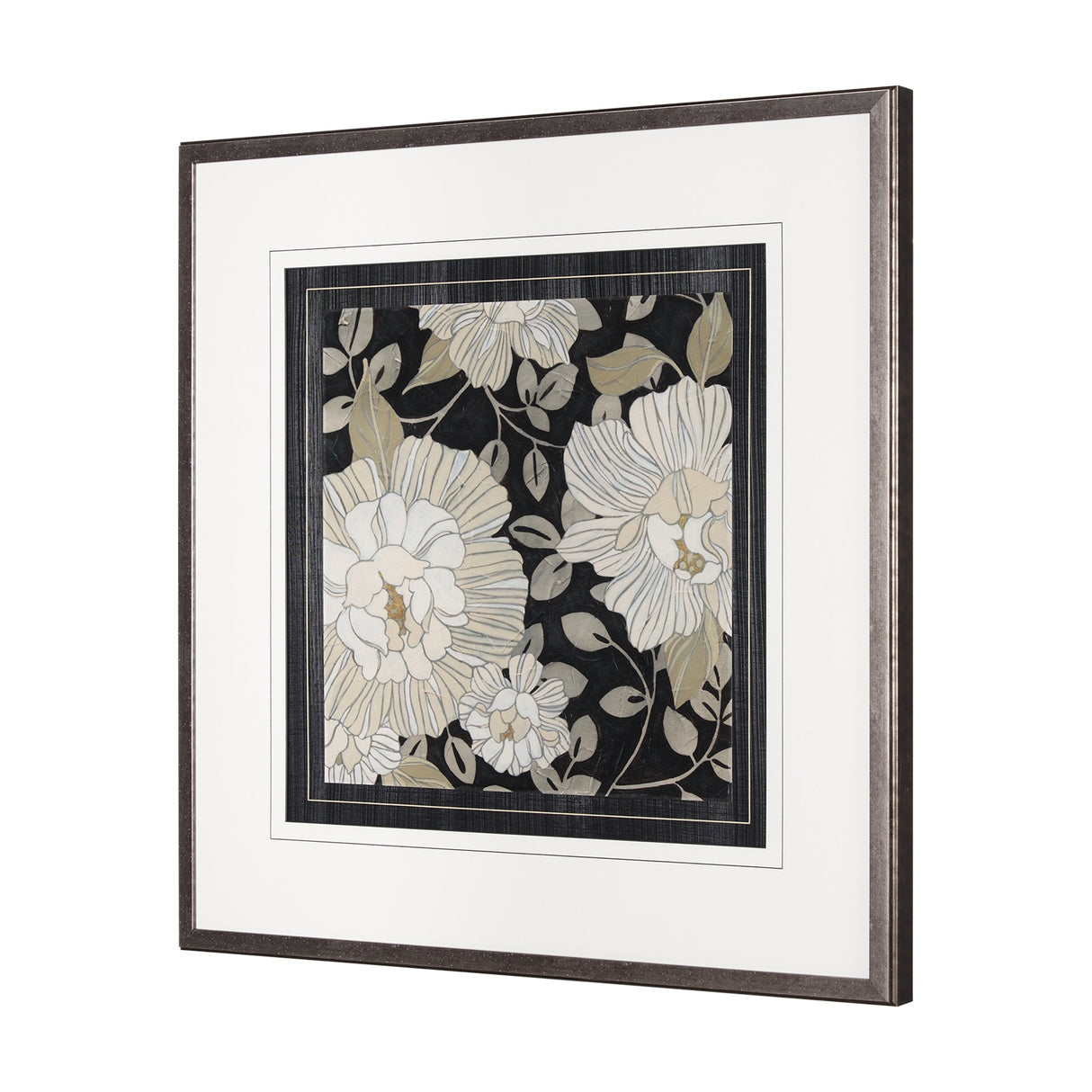 Garden Noir I by June Erica Vess a Hand Embellished Textured Framed Art Print Matted under Glass by Mercana at Eve Furniture