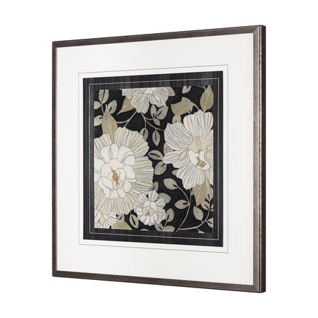 Garden Noir I by June Erica Vess a Hand Embellished Textured Framed Art Print Matted under Glass by Mercana at Eve Furniture
