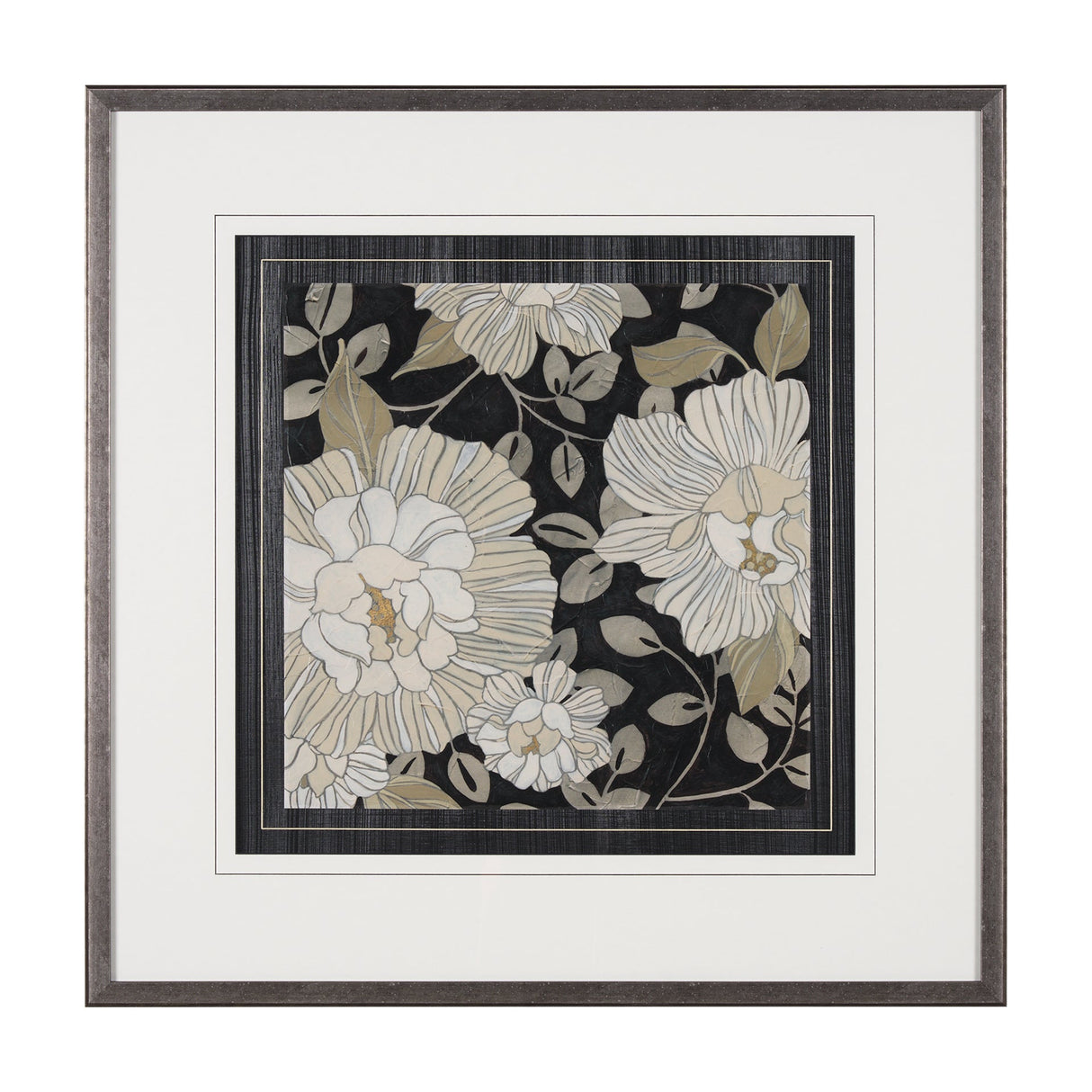 Garden Noir I by June Erica Vess a Hand Embellished Textured Framed Art Print Matted under Glass by Mercana at Eve Furniture