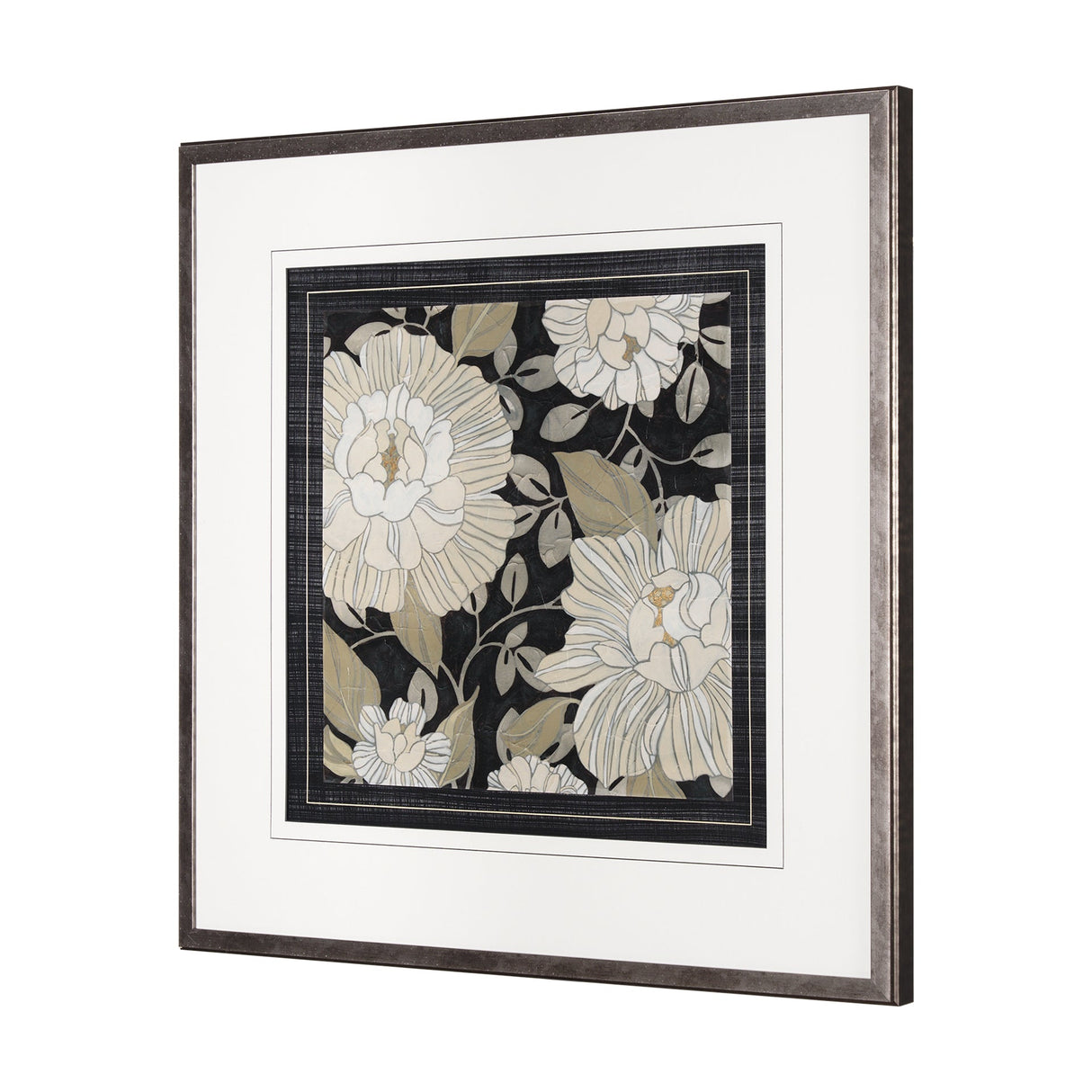 Garden Noir II by June Erica Vess a Hand Embellished Textured Framed Art Print Matted under Glass by Mercana at Eve Furniture