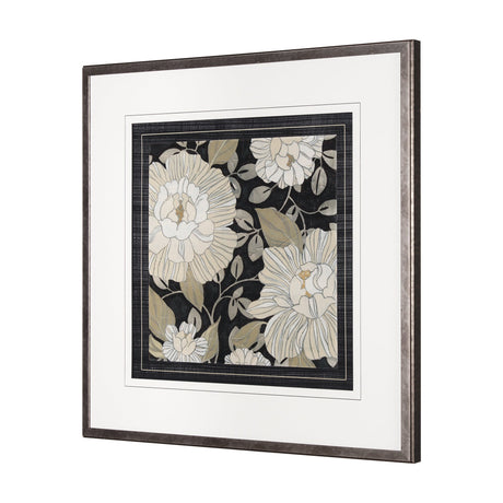 Garden Noir II by June Erica Vess a Hand Embellished Textured Framed Art Print Matted under Glass by Mercana at Eve Furniture