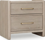 Gardenia Chai Two Drawer Oak Wood Nightstand by Modus Furniture at Eve Furniture