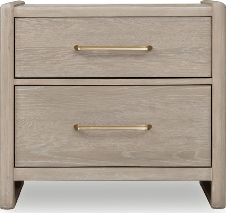 Gardenia Chai Two Drawer Oak Wood Nightstand by Modus Furniture at Eve Furniture