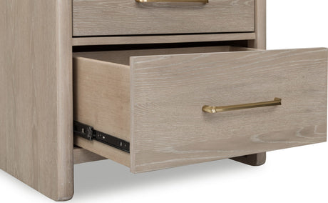 Gardenia Chai Two Drawer Oak Wood Nightstand by Modus Furniture at Eve Furniture