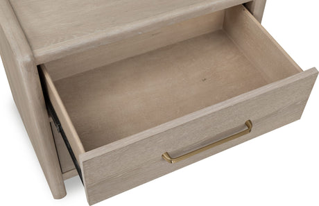 Gardenia Chai Two Drawer Oak Wood Nightstand by Modus Furniture at Eve Furniture