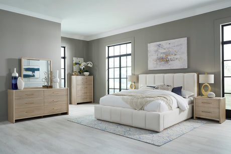 Gardenia Cotton/Chai Wood Frame Upholstered Queen Platform Bed by Modus Furniture at Eve Furniture