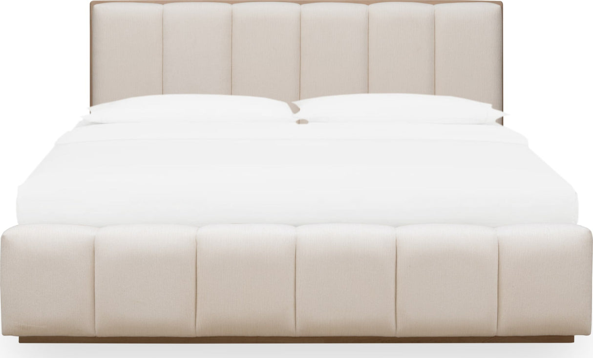 Gardenia Cotton/Chai Wood Frame Upholstered Queen Platform Bed by Modus Furniture at Eve Furniture