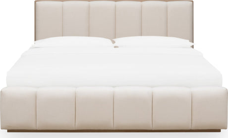 Gardenia Cotton/Chai Wood Frame Upholstered Queen Platform Bed by Modus Furniture at Eve Furniture