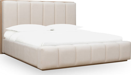 Gardenia Cotton/Chai Wood Frame Upholstered Queen Platform Bed by Modus Furniture at Eve Furniture