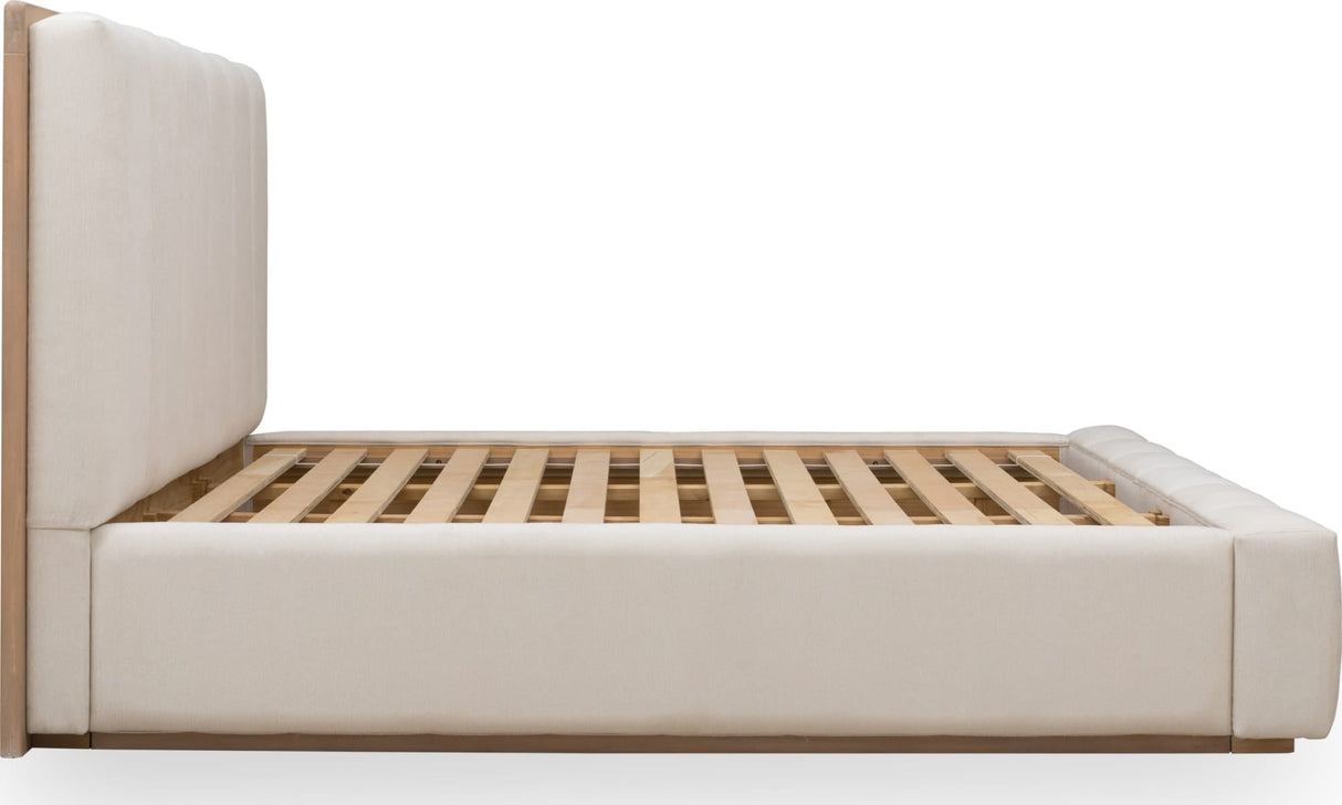 Gardenia Cotton/Chai Wood Frame Upholstered Queen Platform Bed by Modus Furniture at Eve Furniture