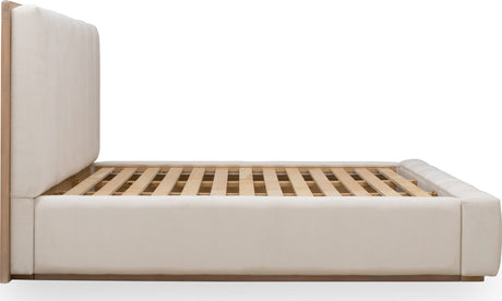 Gardenia Cotton/Chai Wood Frame Upholstered Queen Platform Bed by Modus Furniture at Eve Furniture