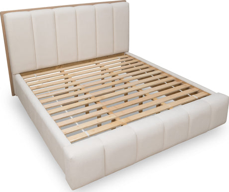 Gardenia Cotton/Chai Wood Frame Upholstered Queen Platform Bed by Modus Furniture at Eve Furniture