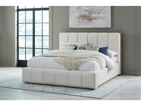 Gardenia Cotton/Chai Wood Frame Upholstered Queen Platform Bed by Modus Furniture at Eve Furniture