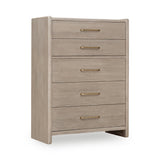 Gardenia Five Drawer Oak Wood Chest in Chai by Modus Furniture at Eve Furniture