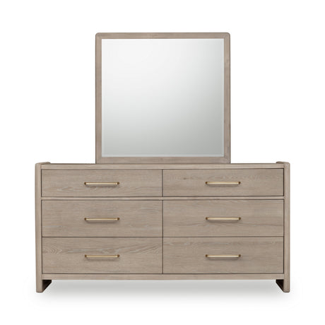Gardenia Six Drawer Oak Wood Dresser in Chai by Modus Furniture at Eve Furniture